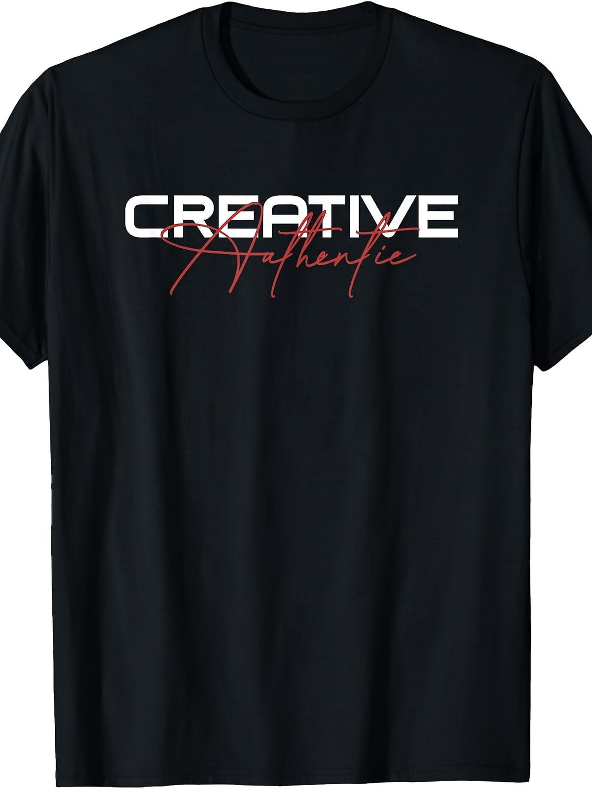 Men'S And Women'S T-Shirt, Creative Authentic Text Design, Casual Wear, Summer