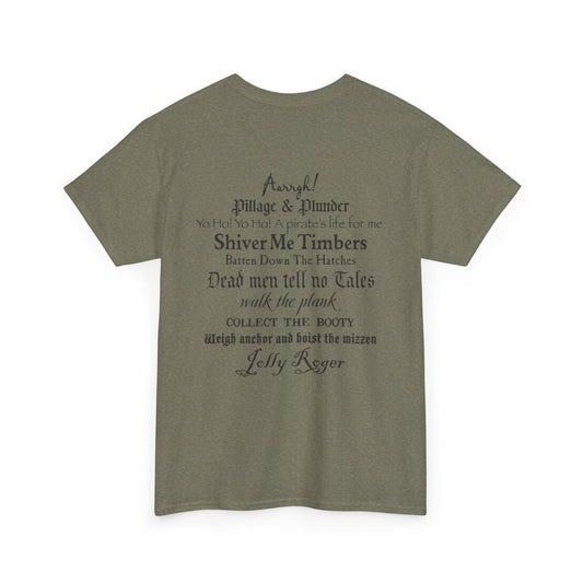 Pirate Adventure Front and Back Tee, Skull Graphic T-Shirt for Nature Lovers, Perfect for Halloween, Reef & Beach Celebrations