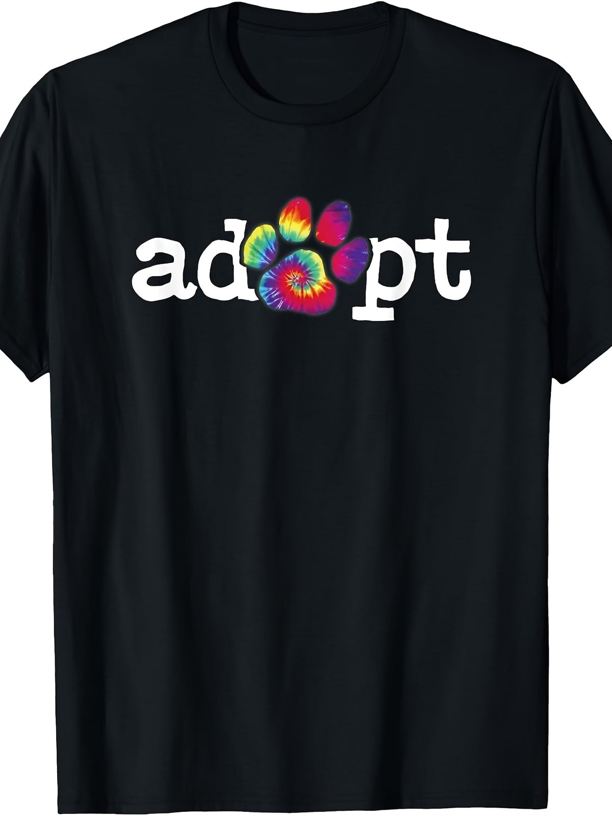 Rescue Dog Shelter Dog Tie-Dye Paw Print Adopt Don'T Shop T-Shirt