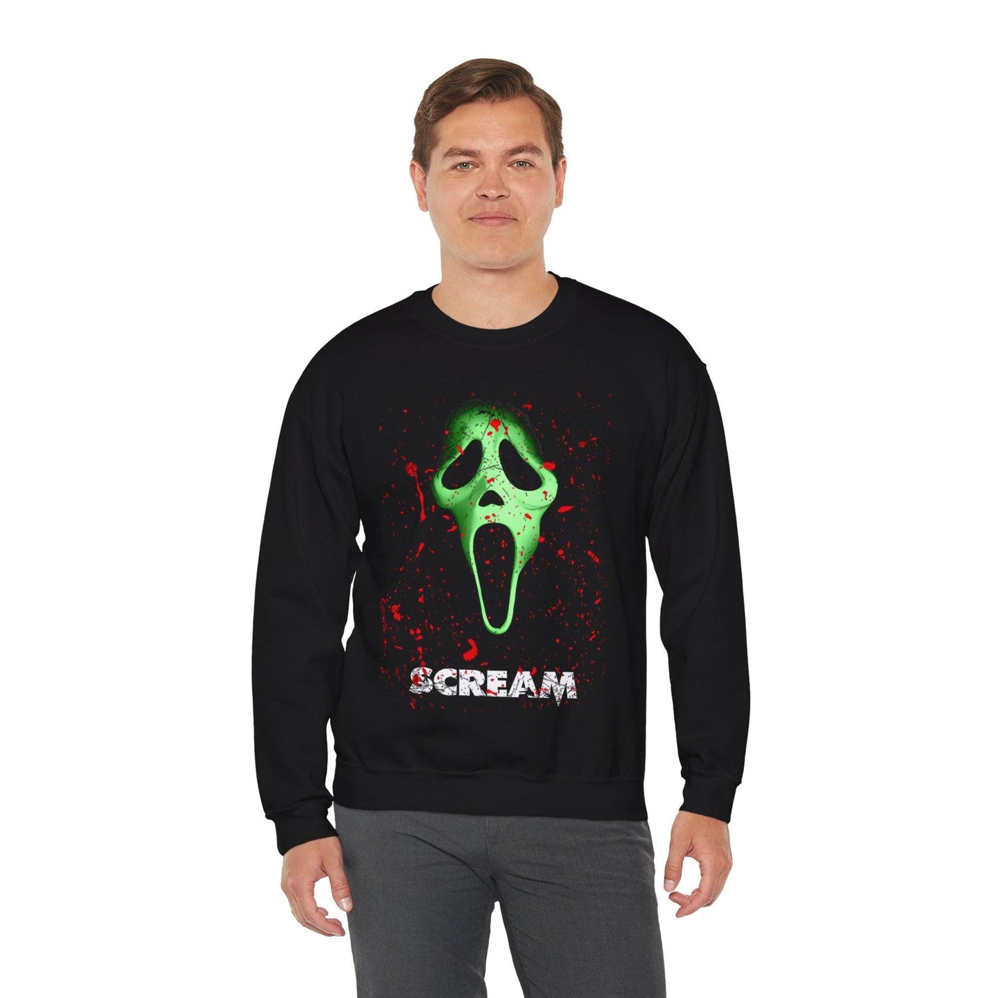 Scream Sweatshirt, Gothic Crewneck Jumper, Emo Pullover, Dark Grunge Top, Horror Movie Clothing