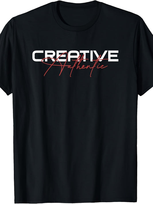 Men'S And Women'S T-Shirt, Creative Authentic Text Design, Casual Wear, Summer