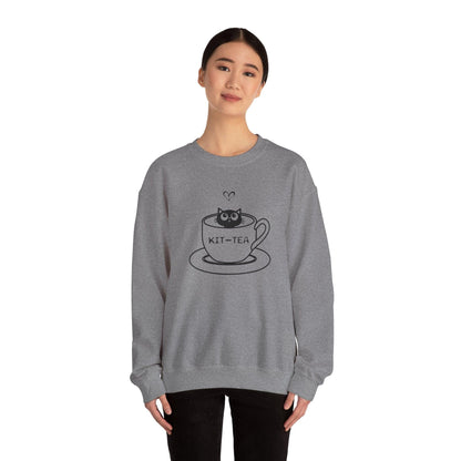 Kitty Sitting in a Tea Cup Kit-Tea Sweatshirt