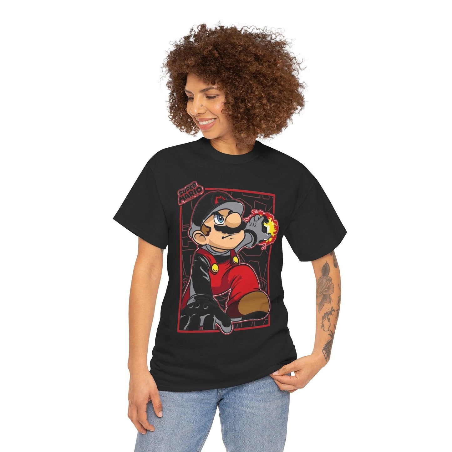 Stylized Fire-Powered Character Illustration, Video Game Shirt, Gift for Gamers Tee, Retro Gaming shirt, Nostalgic Tee