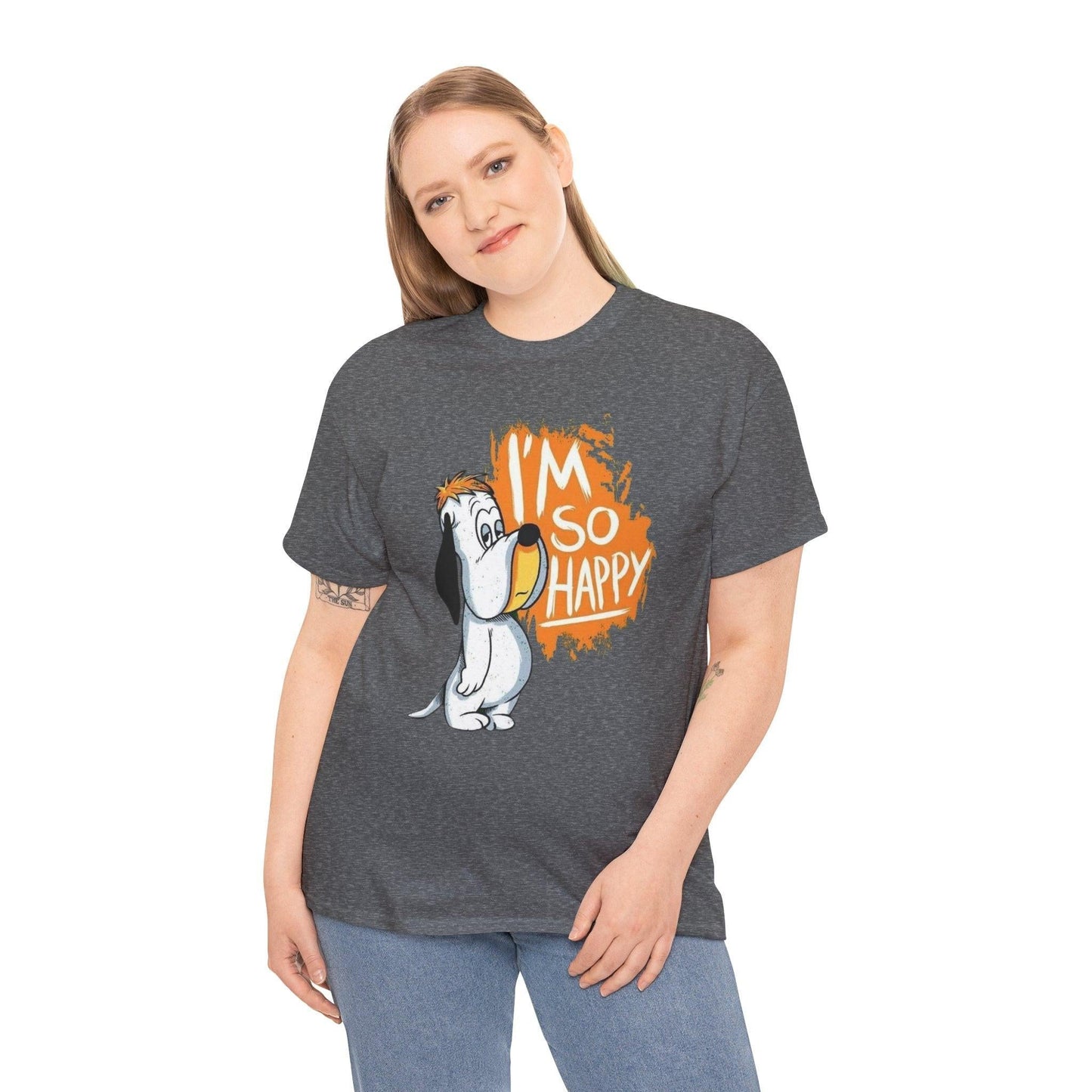 Droopy Dog T-Shirt, Funny Cartoon Tee, Humorous Dog Lover Shirt, Happy Dog Graphic Top, Unisex Cotton Tee, Retro Cartoon Apparel