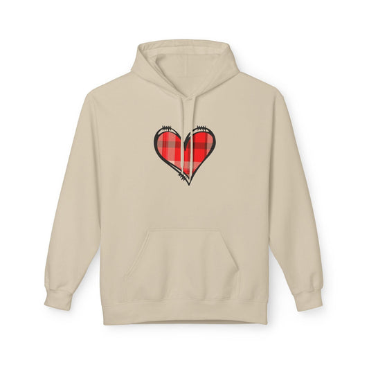 Heart Patchwork Front and Back Print Love Hoodie, Valentine's Day Sweatshirt, Romantic Unisex Fleece Jumper, Cozy Couples Gift