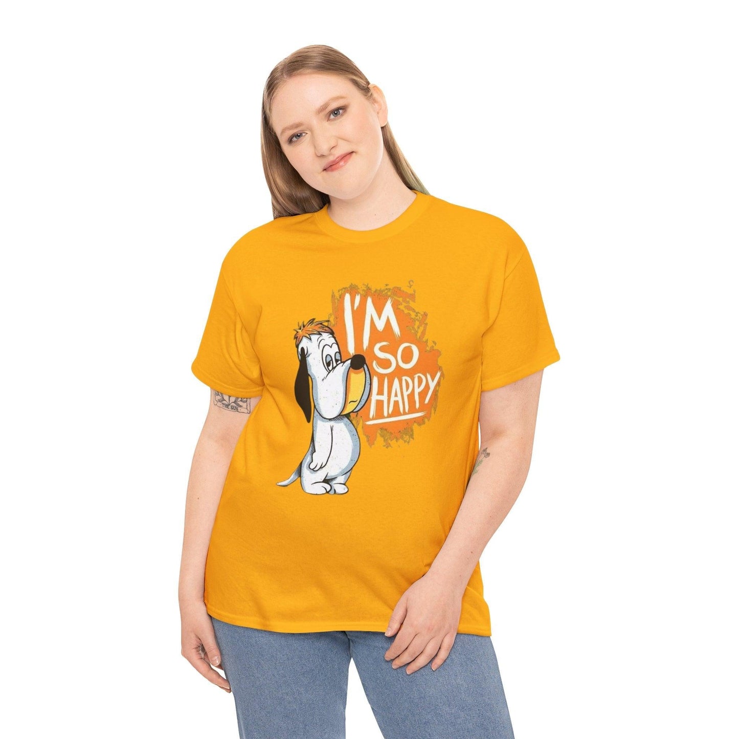 Droopy Dog T-Shirt, Funny Cartoon Tee, Humorous Dog Lover Shirt, Happy Dog Graphic Top, Unisex Cotton Tee, Retro Cartoon Apparel