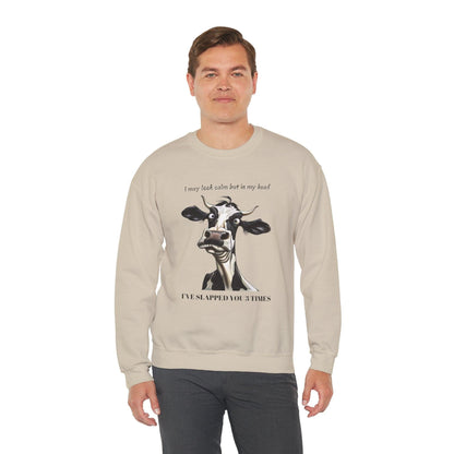 Funny Unisex Sweatshirt - 'I May Seem Calm But In My Head I've Punched You Three Times'