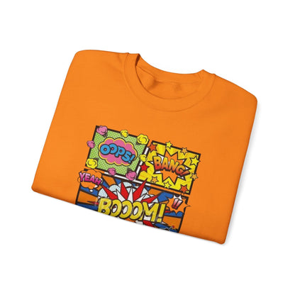 Comic Book Sweatshirt, Graphic Novel Pullover, Superhero Jumper, Geeky Crew Neck, Pop Art Sweater