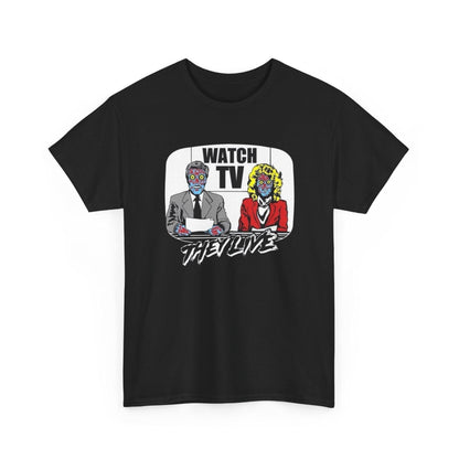They Live Alien Movie Watcher Tee, Sci-Fi Fan Gift, Pop Culture Tee, Unisex Heavy Cotton Top, Movie Lover Shirt