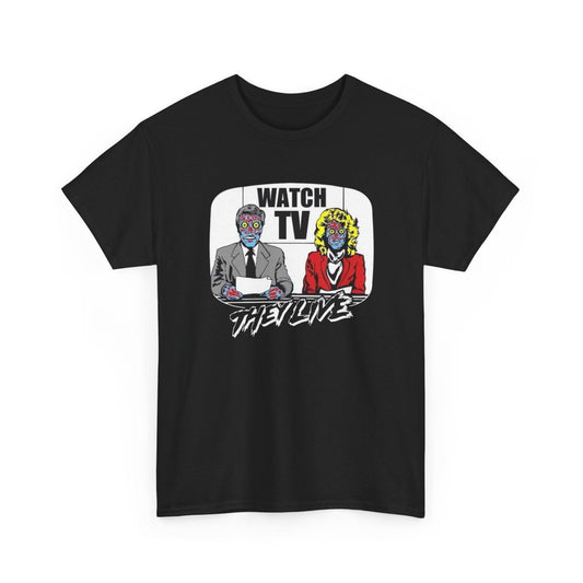They Live Alien Movie Watcher Tee, Sci-Fi Fan Gift, Pop Culture Tee, Unisex Heavy Cotton Top, Movie Lover Shirt