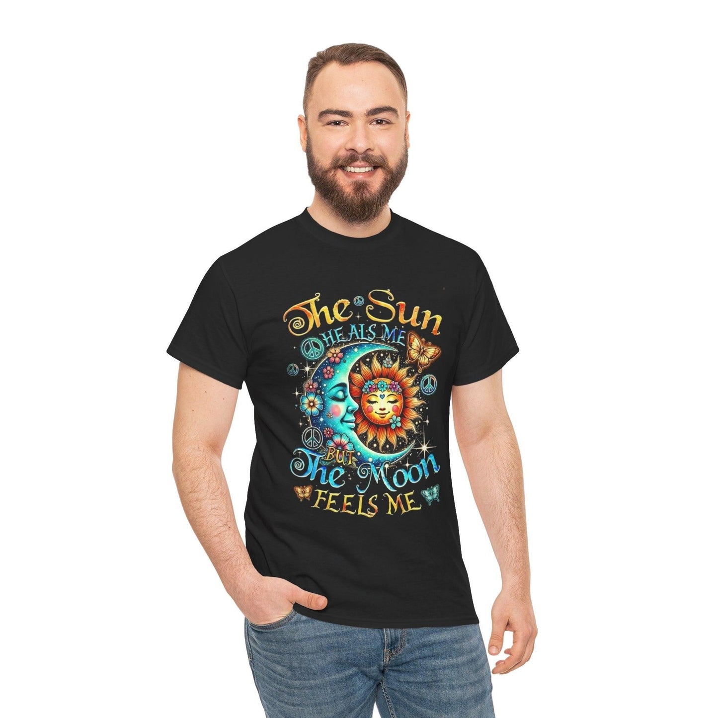 Celestial Vibes T-Shirt, Healing Sun and Moon Tee, Lunar Phases Shirt, Night Sky Top, Empowering Unisex Cotton Tee