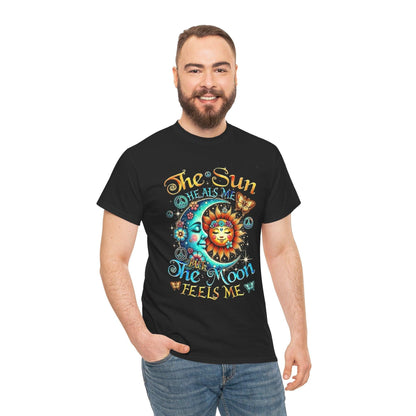 Celestial Vibes T-Shirt, Healing Sun and Moon Tee, Lunar Phases Shirt, Night Sky Top, Empowering Unisex Cotton Tee