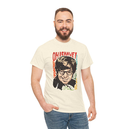 Retro Austin Powers Unisex Heavy Cotton Tee - Funny Graphic Shirt, Vintage Style, Gift for Movie Fans, Casual Wear, Humor Apparel