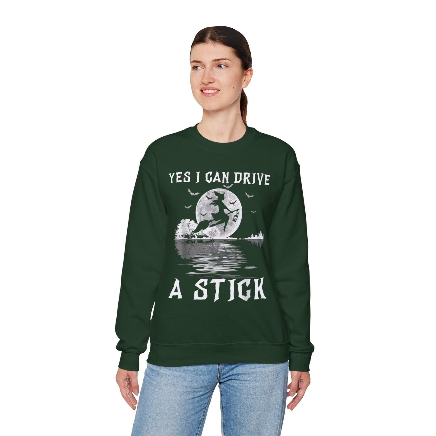 Witch Crewneck Sweatshirt - Yes I Can Drive a Stick