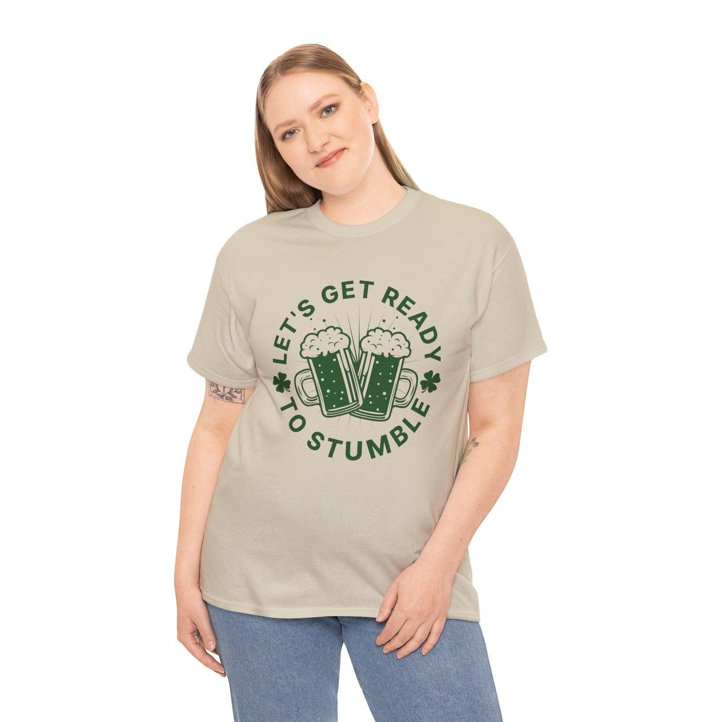 St. Patrick's Day Tee, Let's Get Ready to Stumble, Irish Holiday Shirt, Unisex Cotton Top, Shamrock Parade Apparel