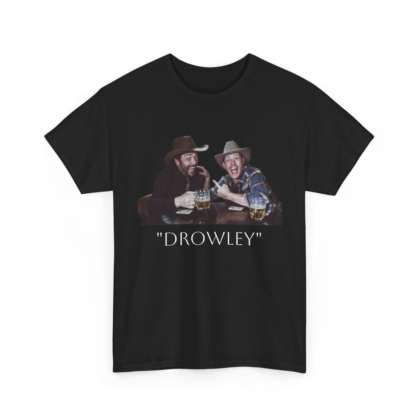 Supernatural Bromance Drowley T-Shirt, Unisex Tee, Crowley and Dean Fan Shirt, Heavy Cotton Top, Gift for TV Show Fans
