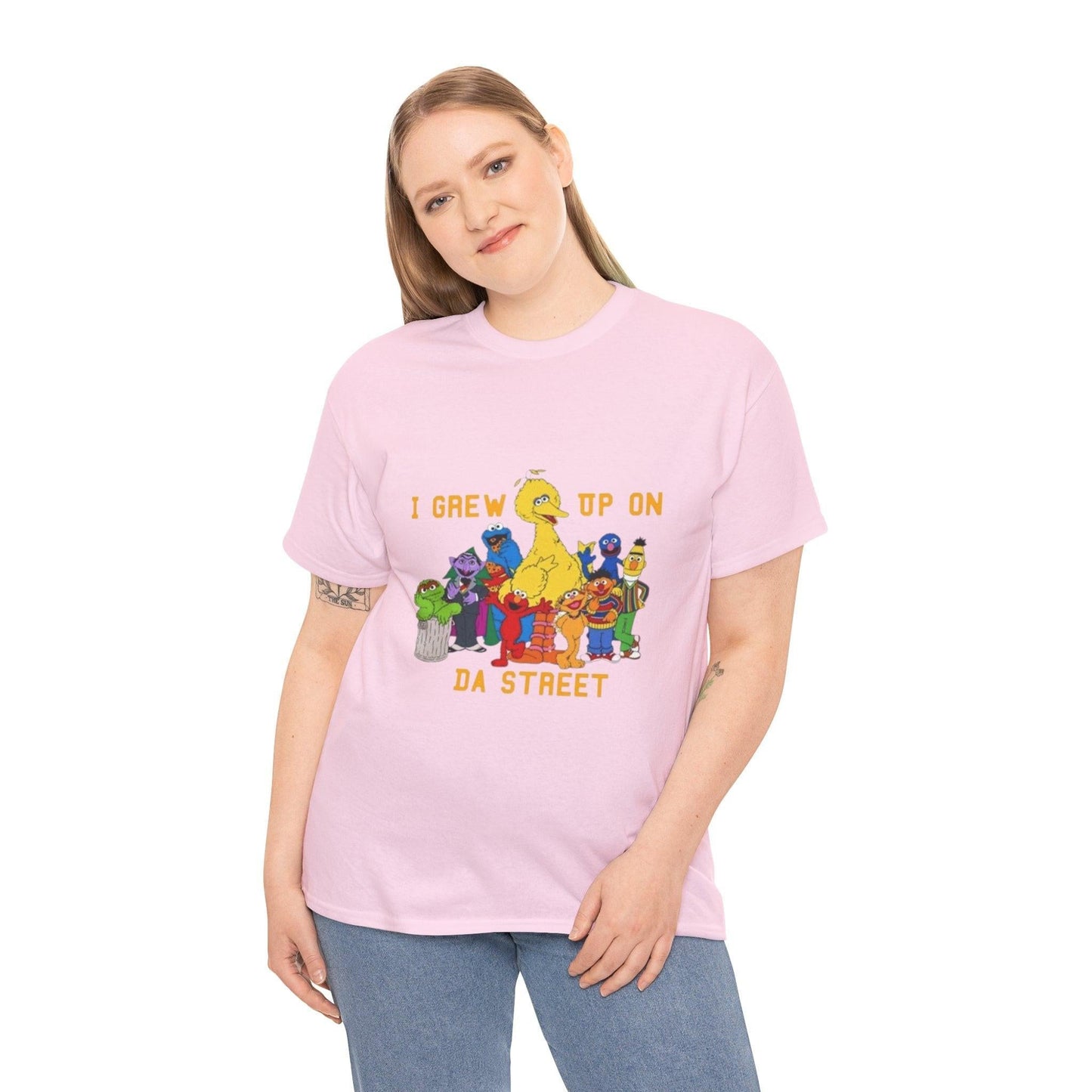 I Grew Up on Da Street-Sesame Street Inspired Tee, Retro TV Show Shirt, Childhood Nostalgia Top, Urban Streetwear Clothing, Vintage Cartoon