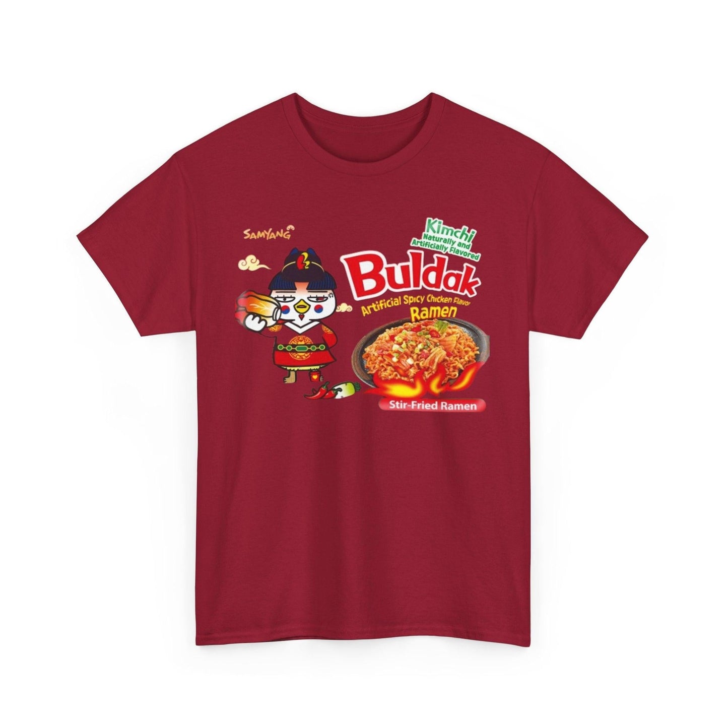 Buldak Spicy Kimchi Ramen T-Shirt, Korean Food Lover Gift, Unisex Tee, Ramen Noodle Shirt, Foodie Apparel, Ramen Lover Gift