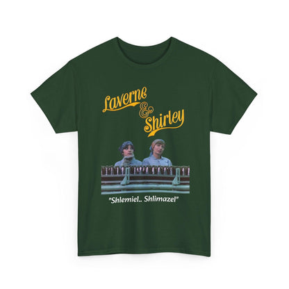 Laverne and Shirley Shlemiel Shlimazel Unisex Heavy Cotton Tee, Classic TV Show Graphic Shirt, Best Friends Gift, Retro 70s Tee, Vintage