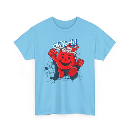 Retro Kool Powder Drink Unisex Heavy Cotton Tee, Fun Graphic Tee, Summer Vibes, Party Shirt, Nostalgic Apparel, Gift for Teens