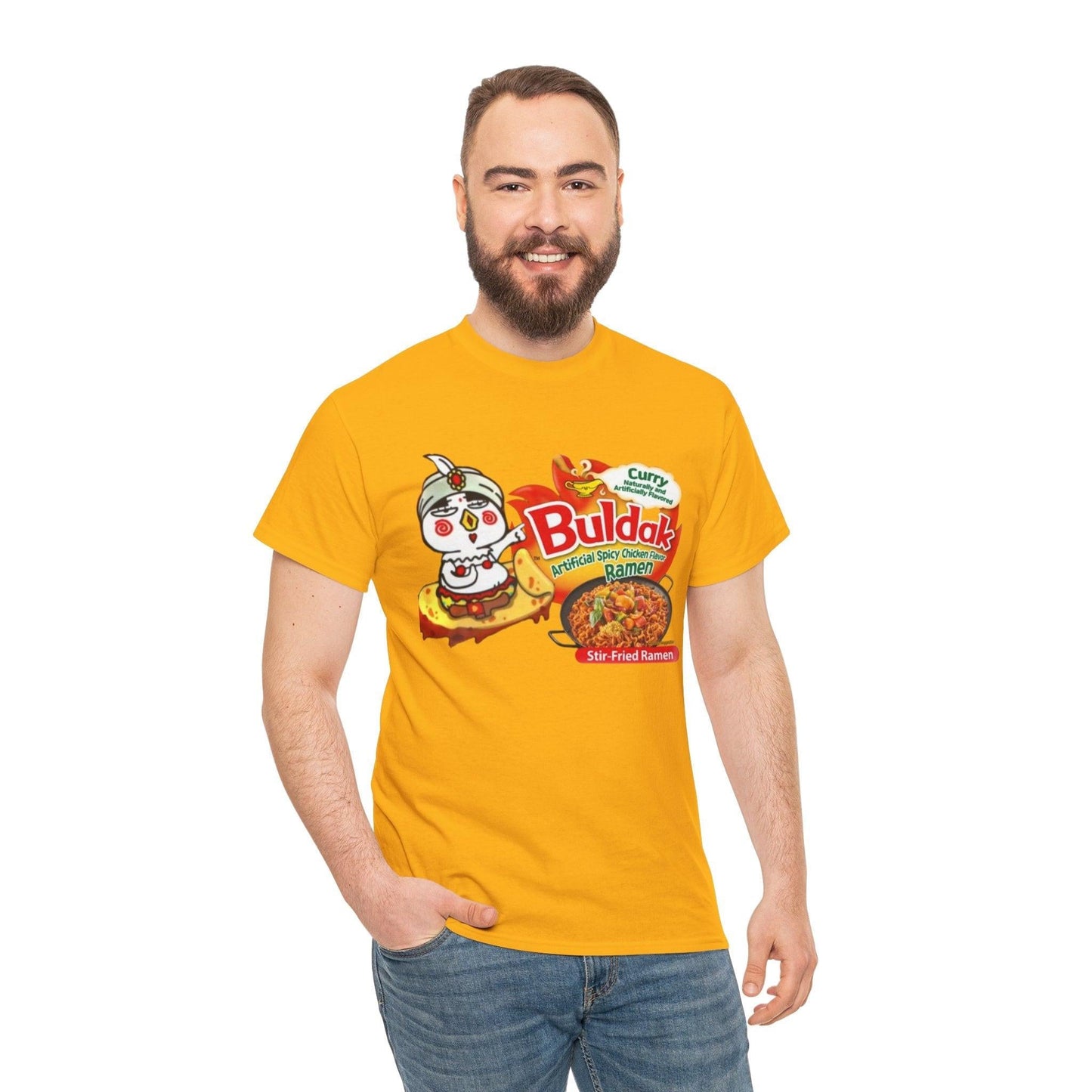 Buldak Spicy Curry Ramen T-Shirt, Ramen Lover Gift, Foodie Tee, Japanese Noodle Shirt, Food Lover Gift, Unisex Tee