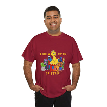 I Grew Up on Da Street-Sesame Street Inspired Tee, Retro TV Show Shirt, Childhood Nostalgia Top, Urban Streetwear Clothing, Vintage Cartoon