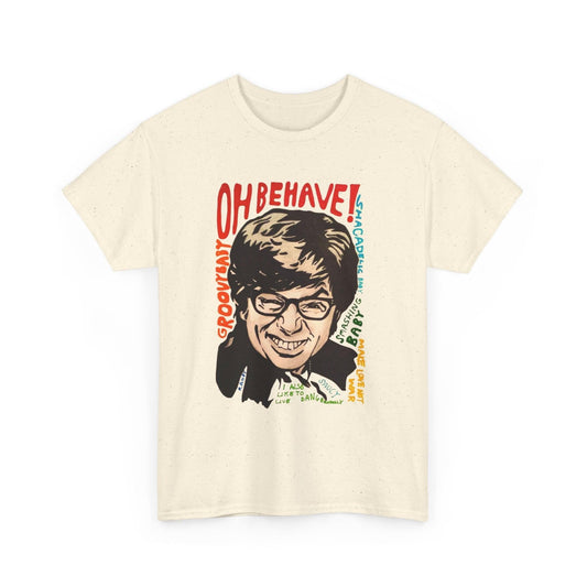 Retro Austin Powers Unisex Heavy Cotton Tee - Funny Graphic Shirt, Vintage Style, Gift for Movie Fans, Casual Wear, Humor Apparel