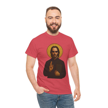 Neo "The One" Religious Icon Art Print T-Shirt | Keanu Reeves Matrix Cyberpunk