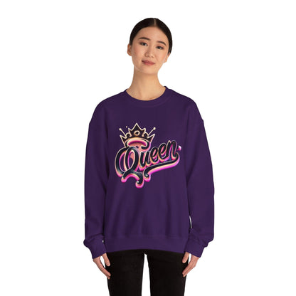 Queen Sweatshirt, Royalty Apparel, King and Queen Matching Set, Cozy Jumper, Gender Neutral Top, Hip Hop Fashion, Streetwear Clothing