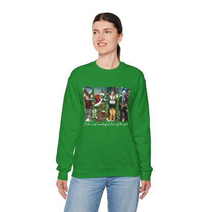 Christmas Movie Characters Unisex Sweatshirt, Holiday Film Apparel, Festive Crewneck Jumper, Xmas Sweater Gift, Winter Wear Top