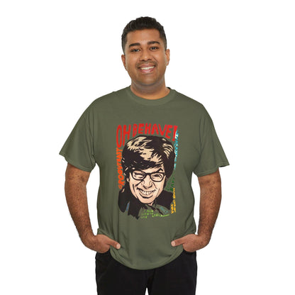 Retro Austin Powers Unisex Heavy Cotton Tee - Funny Graphic Shirt, Vintage Style, Gift for Movie Fans, Casual Wear, Humor Apparel