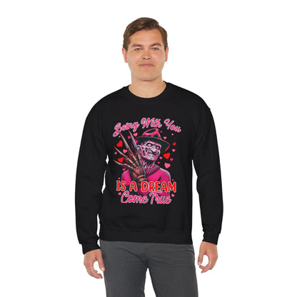 Freddy Krueger Valentine's Day Unisex Sweatshirt, Horror Movie Lover Gift, Dream Come True Sweater, Valentine's Day Gift, Valentine's Day