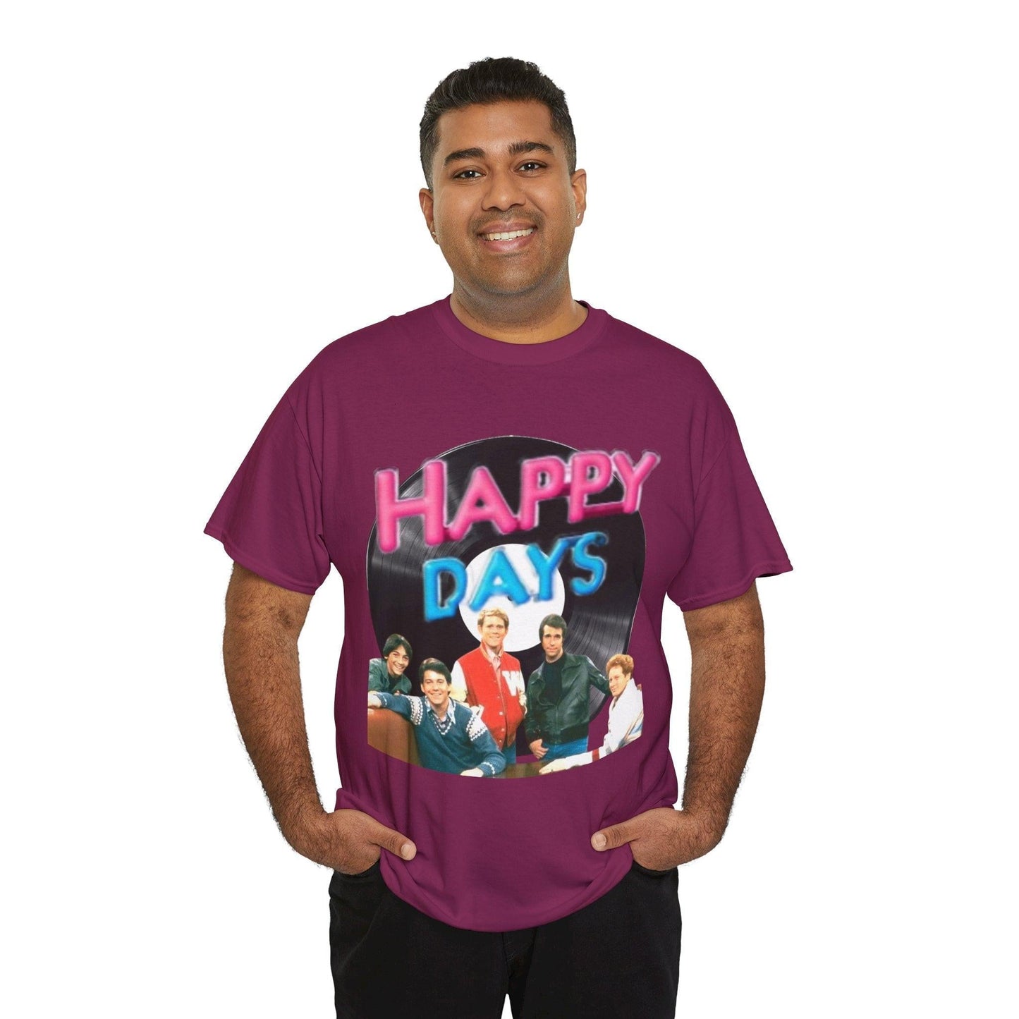 Happy Days T-Shirt, Graphic Tee, Positive Vibes Shirt, Retro Style Top, Vintage Inspired Clothing, Casual Unisex Tee