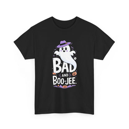 Halloween Ghost Tee, Bad and Boo-Jee Shirt, Unisex Graphic T-Shirt, Spooky Apparel for Halloween, Fun Casual Wear, Gift for Halloween Lovers