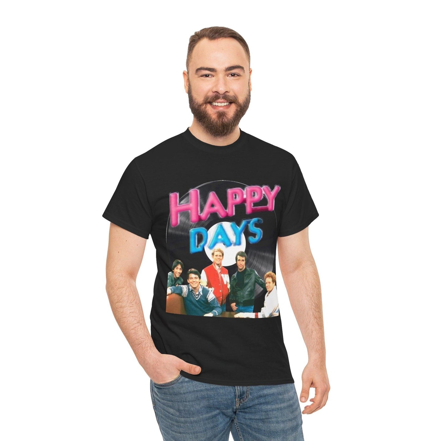 Happy Days T-Shirt, Graphic Tee, Positive Vibes Shirt, Retro Style Top, Vintage Inspired Clothing, Casual Unisex Tee