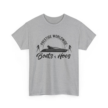 Prestige Worldwide 'Boats & Hoes' Unisex Heavy Cotton Tee, Funny Graphic Shirt, Beachwear, Gift for Him, Summer Casual Wear