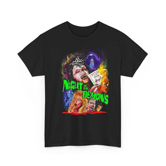 Night of the Demons Graphic Tee, Horror Movie T-Shirt, Vintage Style Tee, Unisex Halloween Shirt, Spooky Casual Wear, Gift for Horror Fans