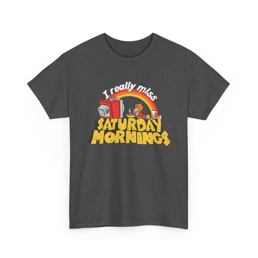Nostalgic Saturday Mornings Tee, Unisex Cotton T-Shirt, Funny Graphic Tee, Gift for Cartoon Lovers, Weekend Vibe Shirt