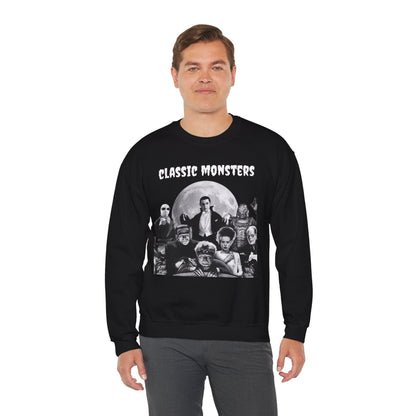 Classic Monsters Sweatshirt, Halloween Crewneck, Vintage Horror Sweater, Retro Monster Pullover, Gothic Sweatshirt
