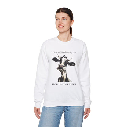 Funny Unisex Sweatshirt - 'I May Seem Calm But In My Head I've Punched You Three Times'