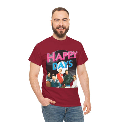 Happy Days T-Shirt, Graphic Tee, Positive Vibes Shirt, Retro Style Top, Vintage Inspired Clothing, Casual Unisex Tee