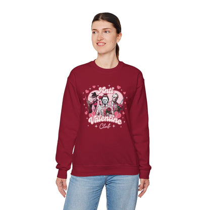 Horror Movie Villains Unisex Sweatshirt, Anti-Valentine Club with Jason, Freddy & Michael, Heavy Blend Crewneck, Gothic Clothing, Horror