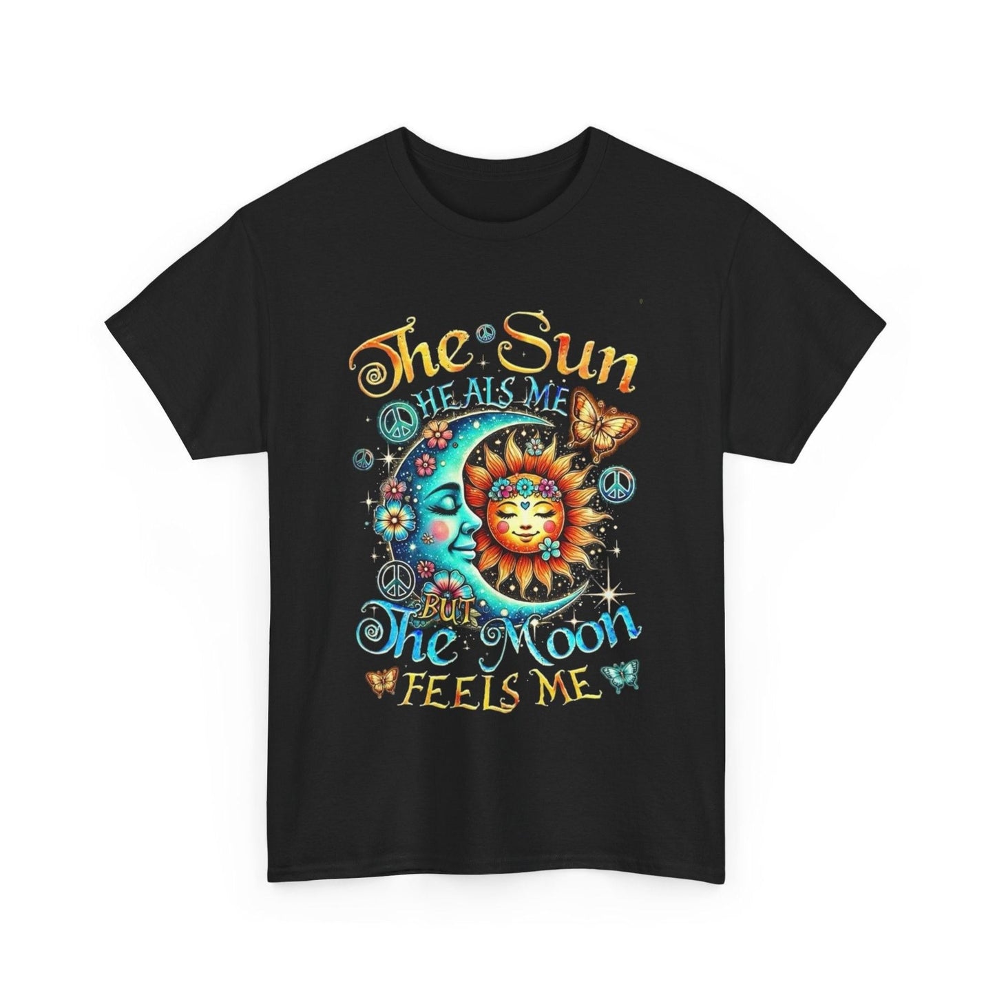 Celestial Vibes T-Shirt, Healing Sun and Moon Tee, Lunar Phases Shirt, Night Sky Top, Empowering Unisex Cotton Tee