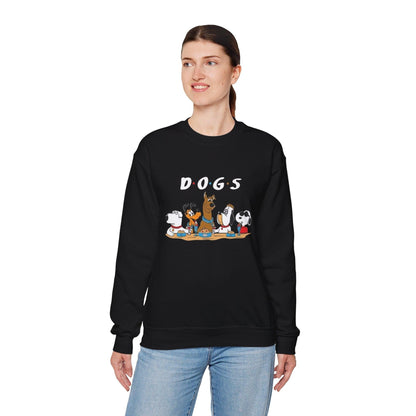 Dog Friends Cartoon Characters Sweatshirt, Cute Doggie BFFs Jumper, Fun Puppy Squad Pullover, Animal Lover Gift, Cozy Pet Owner Top