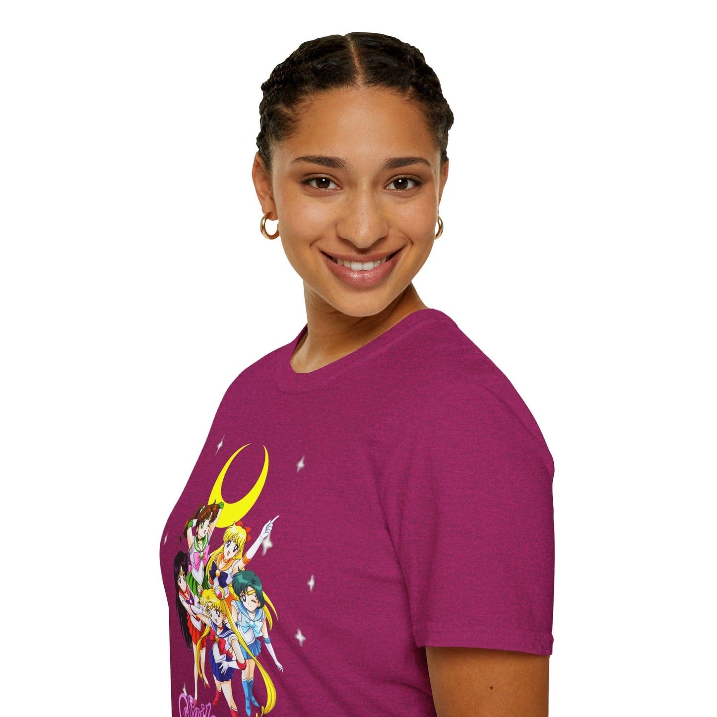 Anime Sailor Moon Unisex Softstyle T-Shirt, Japanese Cartoon Tee, Manga Graphic Shirt, Anime Lover Gift, Comic Book Fans Top
