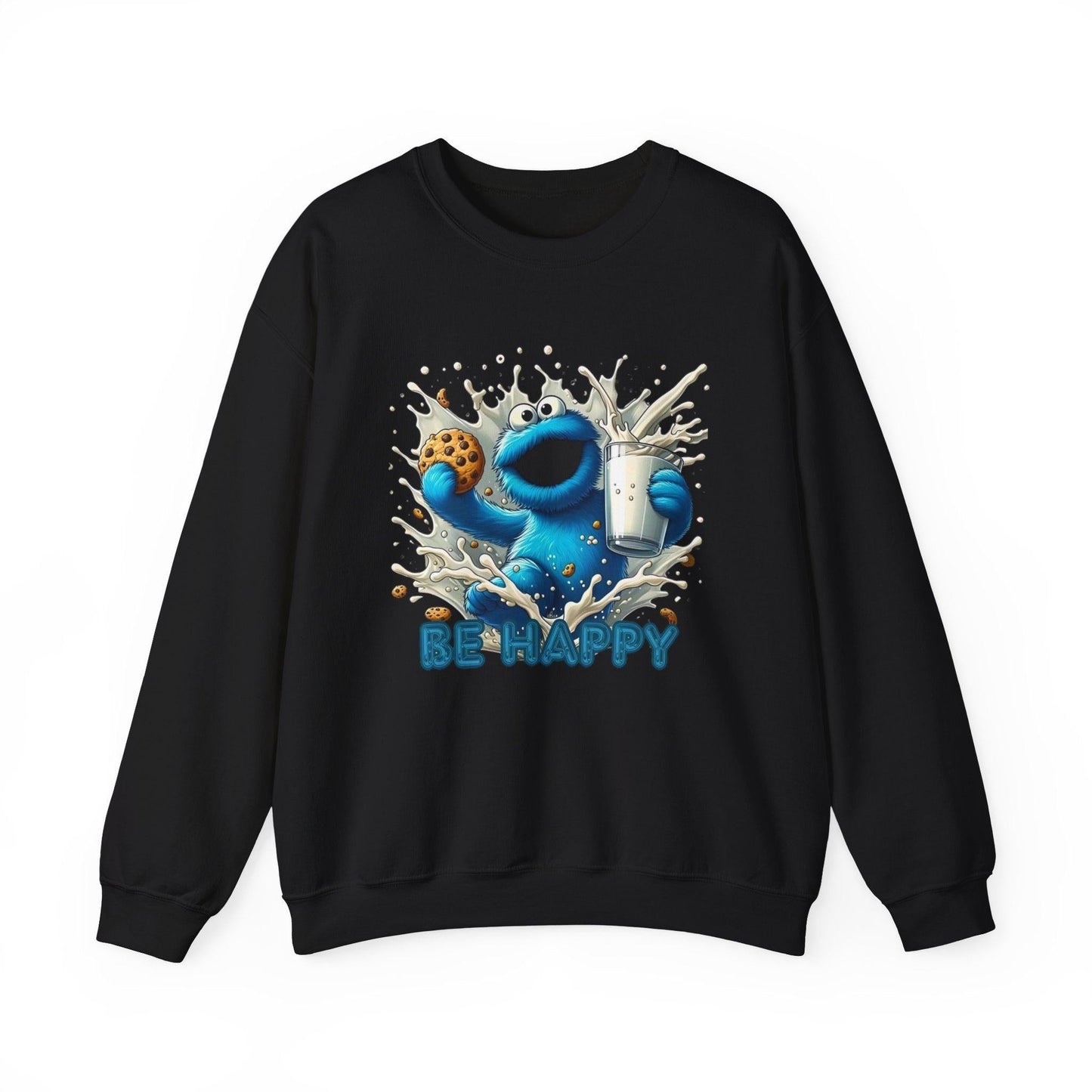 Cookie Monster Sweatshirt, Fun Happy Monster Design, Comfy Jumper, Gift for Cookie Lovers, Cartoon Character Top, Cool Pullover, Unique