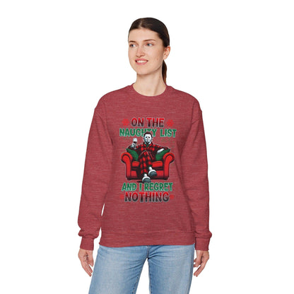 Christmas Michael Myers Sweatshirt - I'm on the naughty list and I regret nothing
