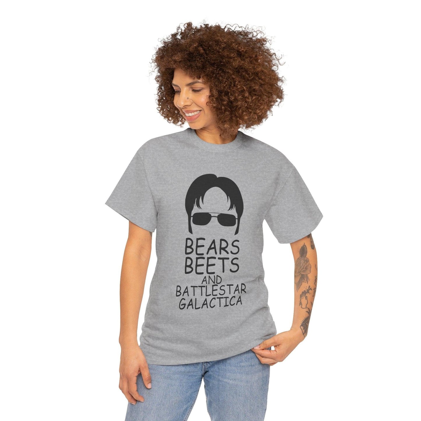 Funny Bears Beets Battlestar Galactica Unisex Tee, The Office Quote Shirt, Dwight Schrute Fan Gift, Office TV Show Tee, Graphic Tee, Novelty