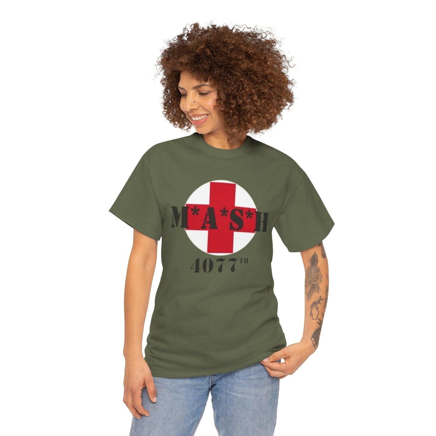 M*A*S*H 4077 Unisex Heavy Cotton Tee - Vintage Military TV Show Gift Shirt, Retro Army Medic T-Shirt, Classic 70s War Comedy Apparel, Mash