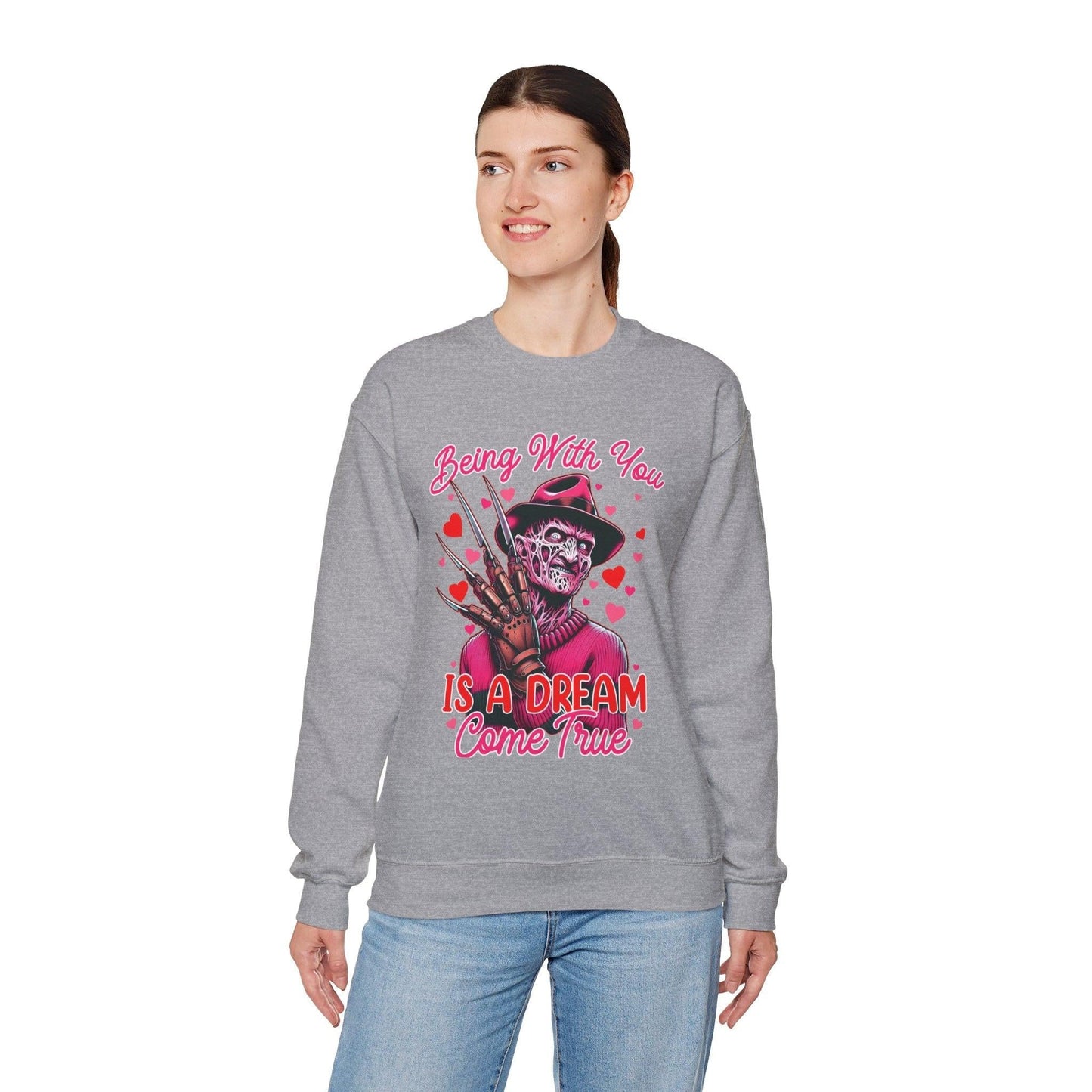 Freddy Krueger Valentine's Day Unisex Sweatshirt, Horror Movie Lover Gift, Dream Come True Sweater, Valentine's Day Gift, Valentine's Day
